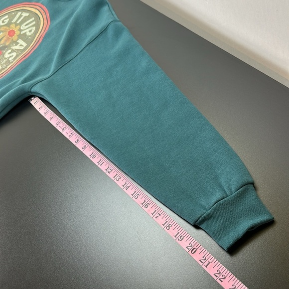 Natural Life Teal Making It Up As I go Sweatshirt Small Floral Graphic Oversized - Picture 9 of 12
